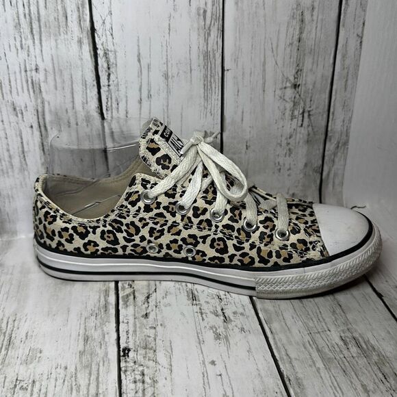 Converse Chuck Taylor All Star Low OX Cheetah Print 366297F Youth Sz 3 Leopard - Picture 3 of 9